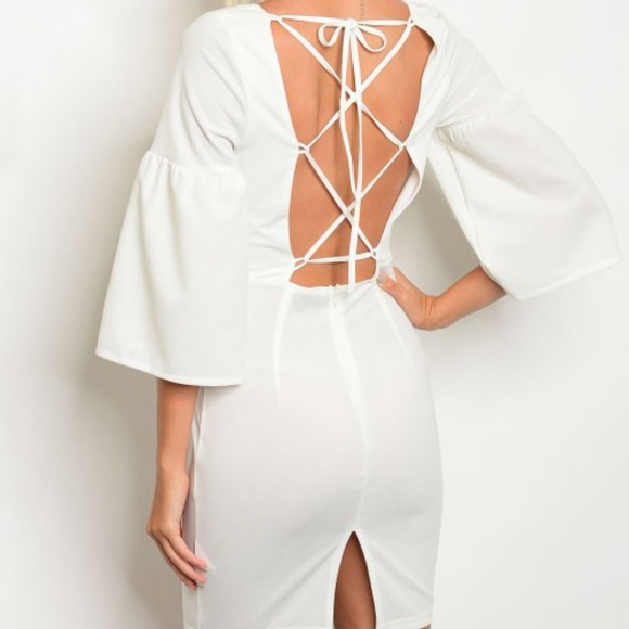 Poplin bodycon dress - Picture 2 of 4